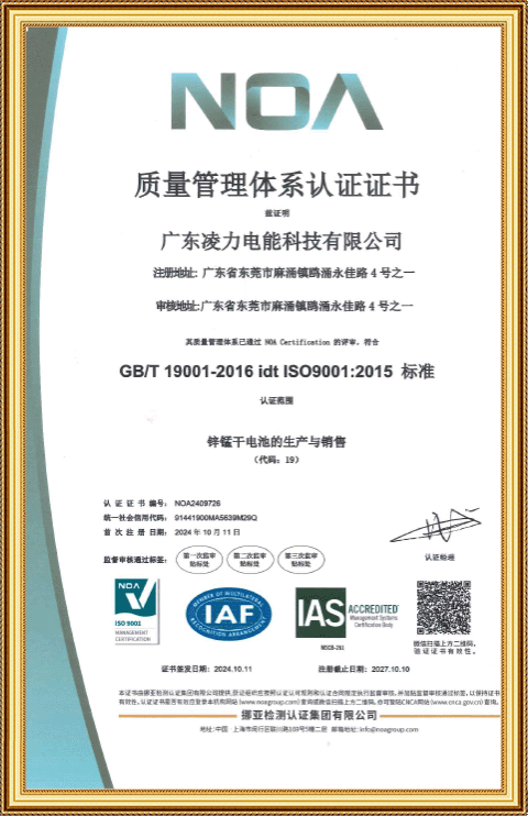 Quality Management System Certificate